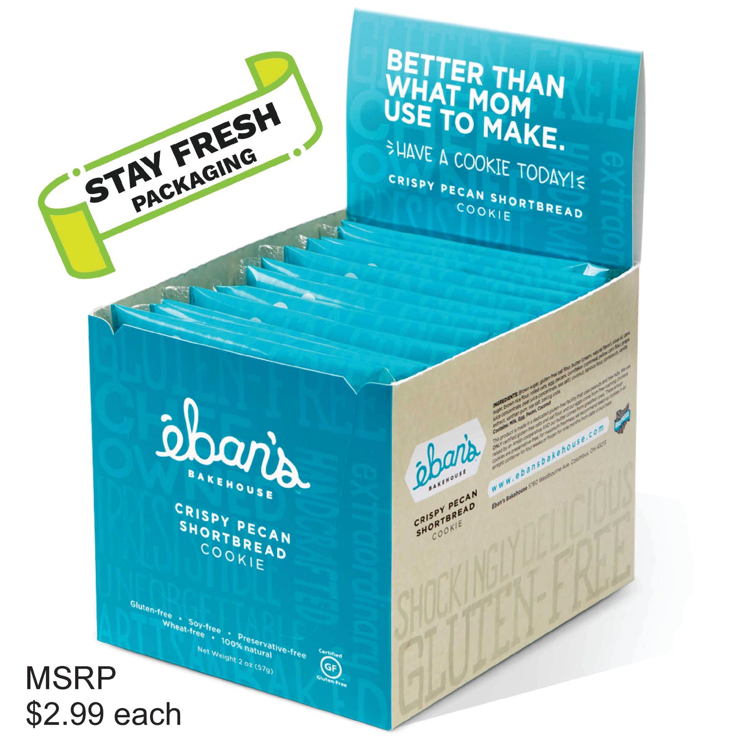 Crispy Pecan Shortbread - 12 count Retail Box