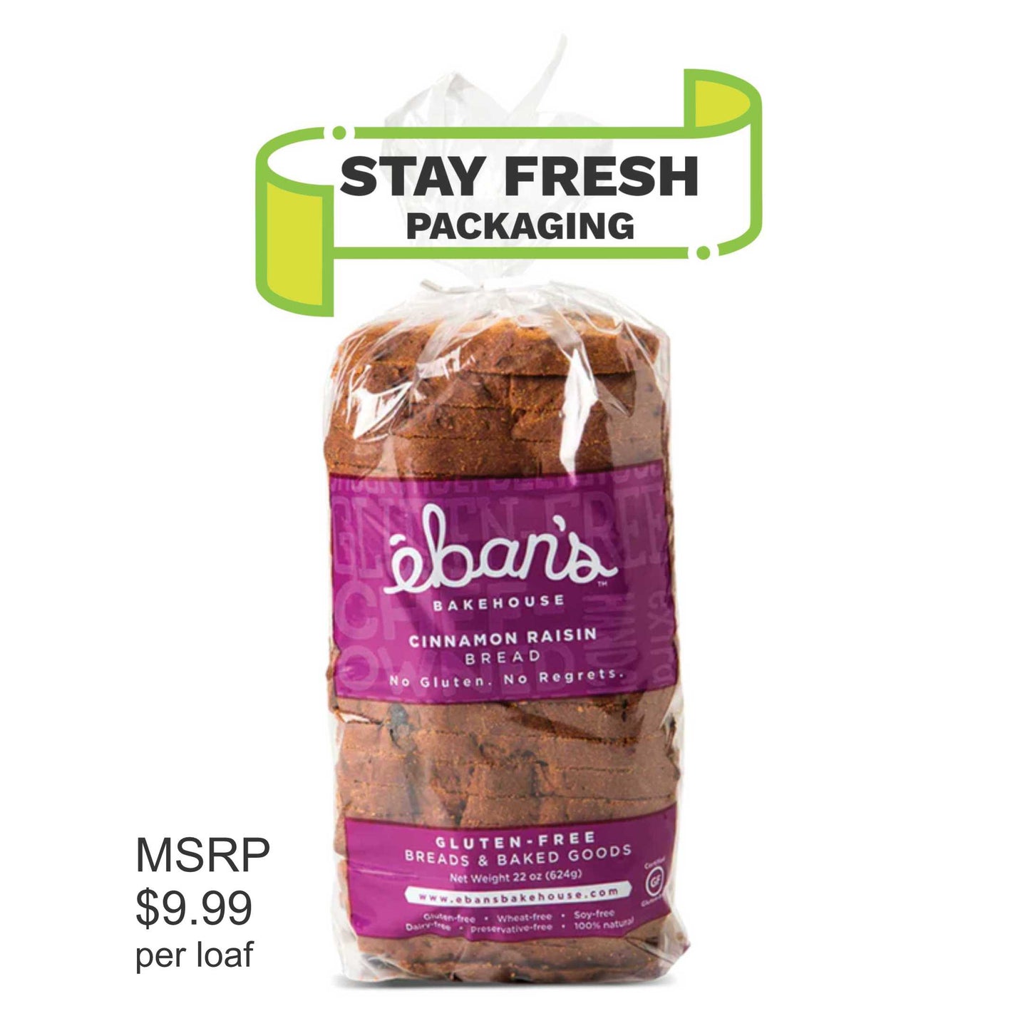 Cinnamon Raisin Bread - Case - Six 22oz Loaves